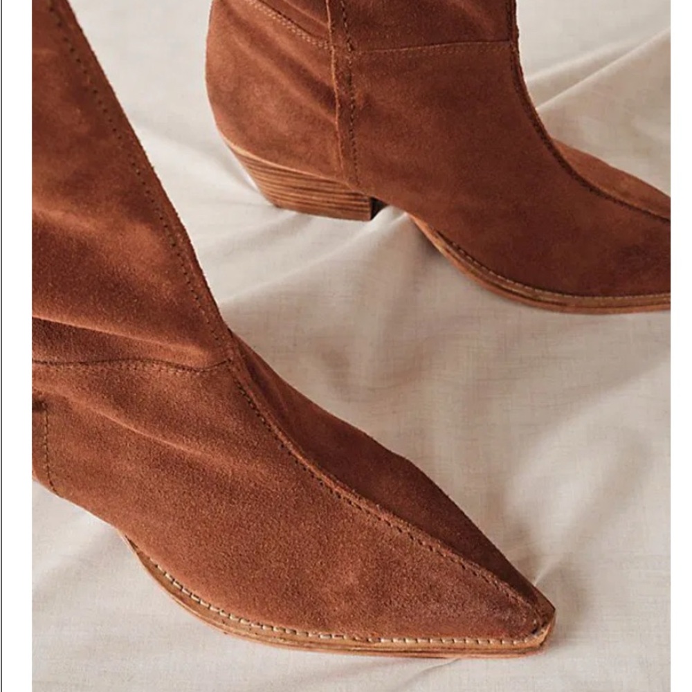 Free people leather tall slouchy boot, leather, size 10 / 41